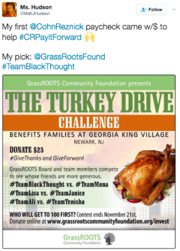 CohnReznick charity turkey drive