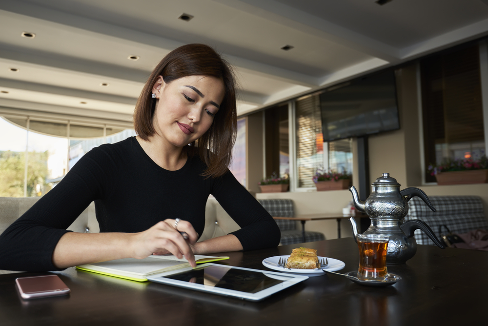 Young woman studying