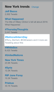 National Intern Day Trending in NY